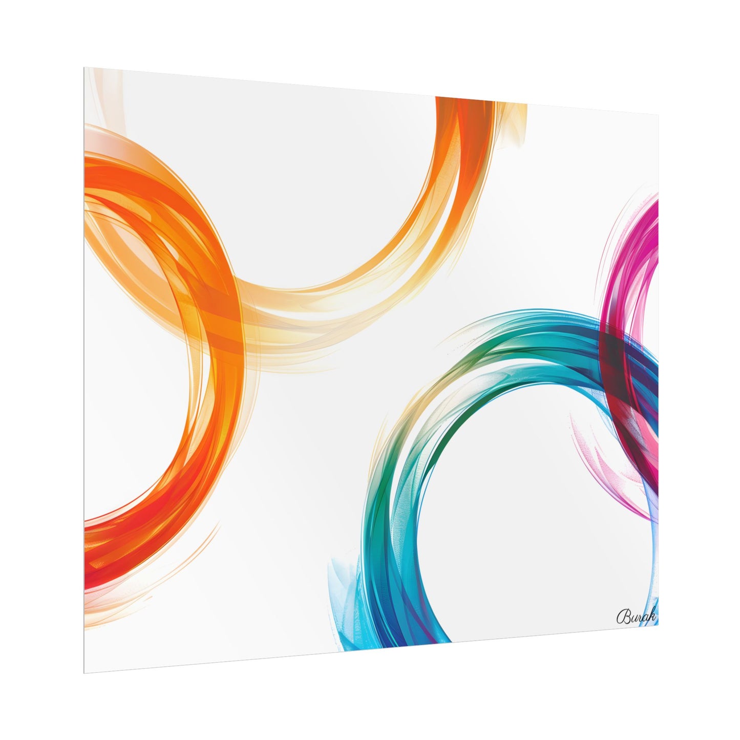 Swirling Abstract Colors: Vibrant Digital Artwork - Poster