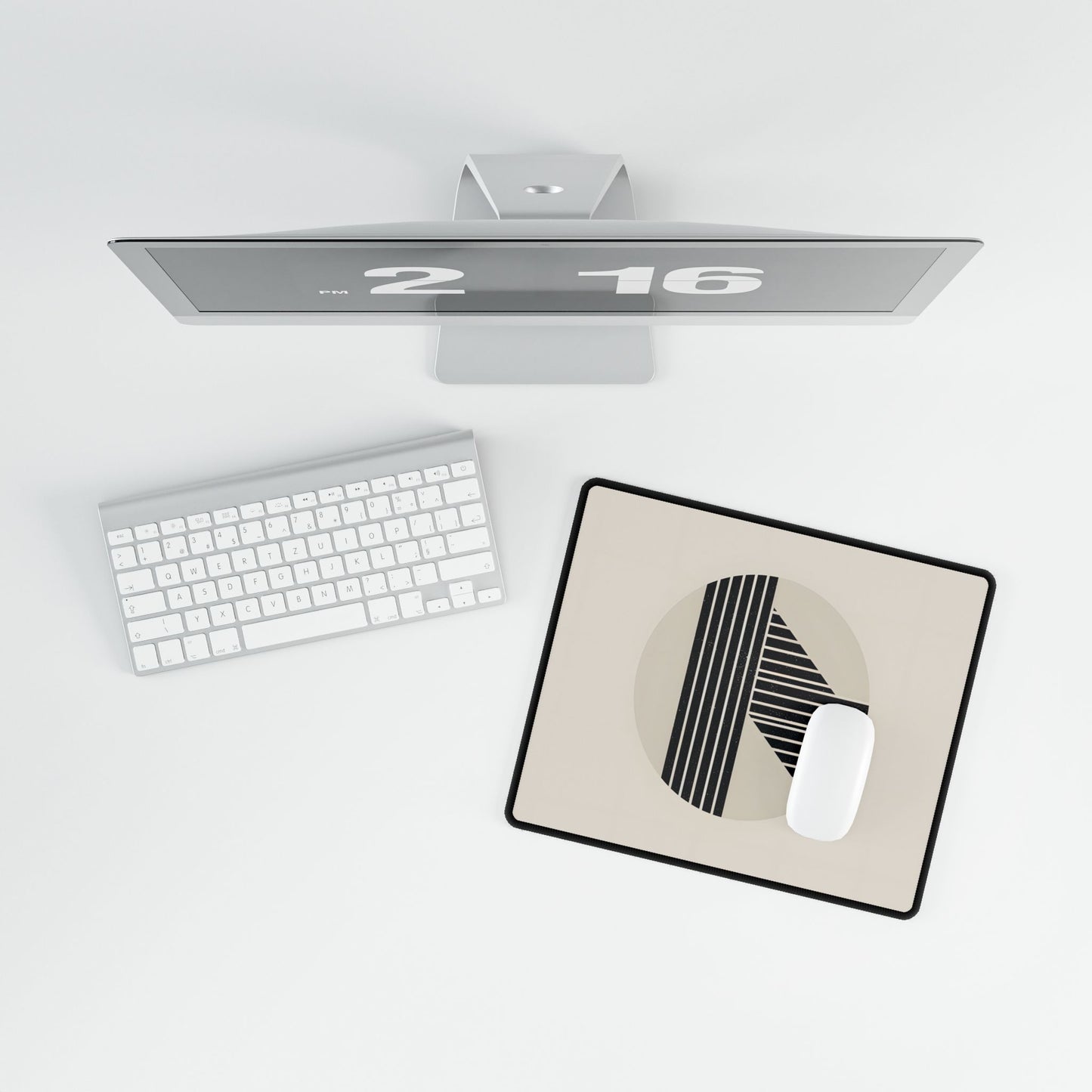 Modern Minimalist Poster: Bold Typography and Geometric Forms - Desk Mat