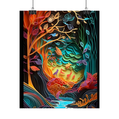 Peaceful Island Oasis: Paper Quilling Landscape Art - Poster
