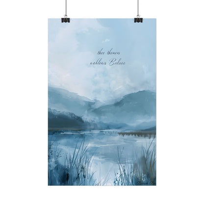 Peaceful Serenade: A Calming Landscape with Inspirational Quote - Poster