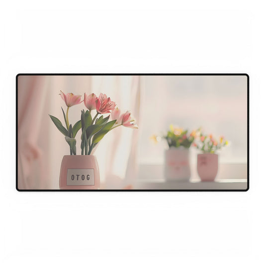 Serene Outdoor Landscape: Soft-Spoken Reminder - Desk Mat