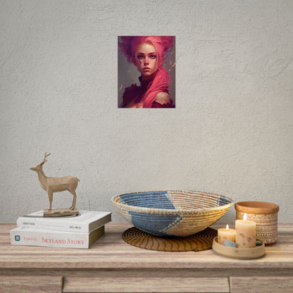 Enigmatic Portrait: Pink Hair in Darkness - Poster