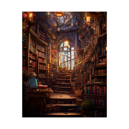 Whimsical Bookshop: Enchanting Magical Artwork - Poster