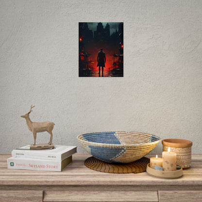Urban Fantasy Detective: Cityscape at Dusk - Noir Artwork - Poster