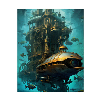 Steampunk Oceanic Adventure: Brass Skirted Explorer - Poster