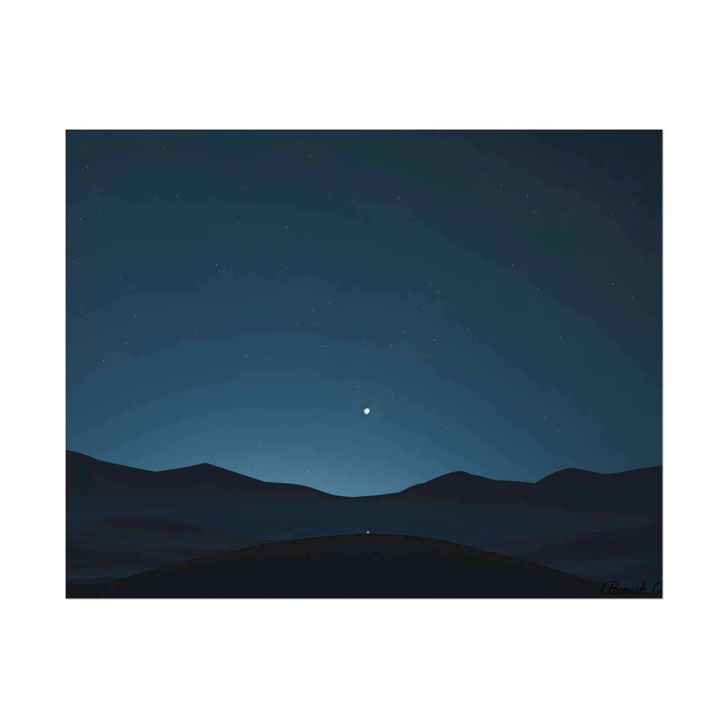 Minimalist Night Sky: Abstract Starry Art - Poster