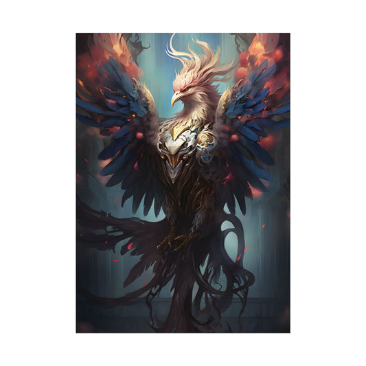 Majestic Songbird in Flight: Grey Feathered Wonder - Poster