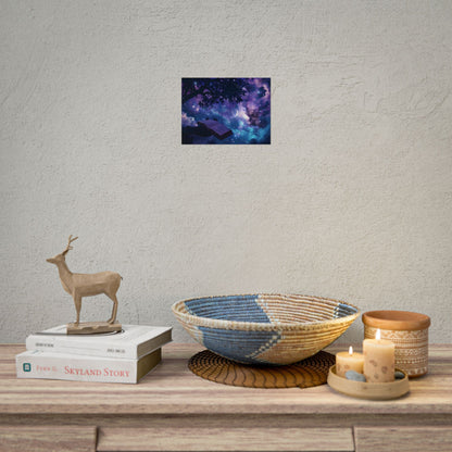 Mystical Night Sky: Celestial Dreams with Crescent Moon Art - Poster