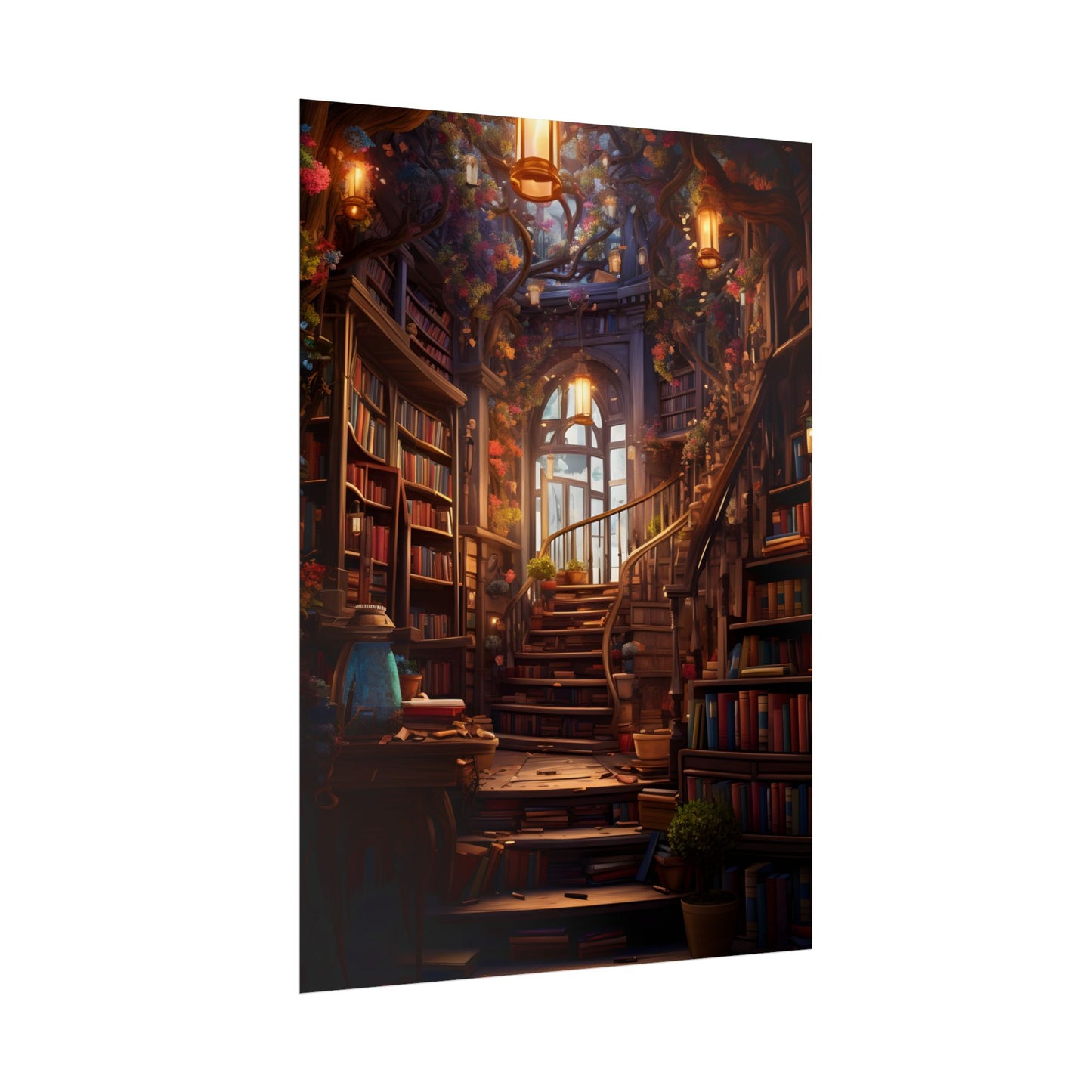 Whimsical Bookshop: Enchanting Magical Artwork - Poster