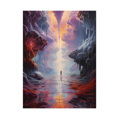 Celestial Dreams: Vibrant Fantastical Landscape Art - Poster