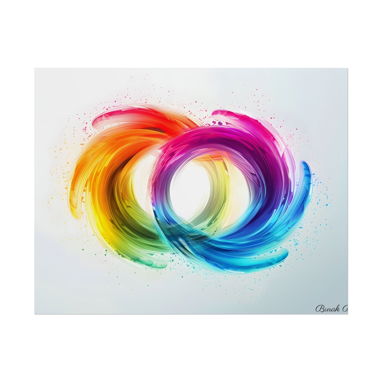 Swirling Colors: Gradient Artwork with Red, Blue, and Yellow Circles - Poster