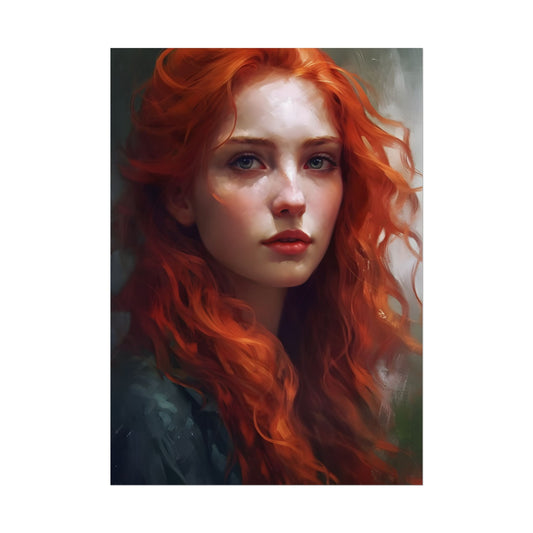 Astonishing Redhead Portrait: Female Artwork - Poster