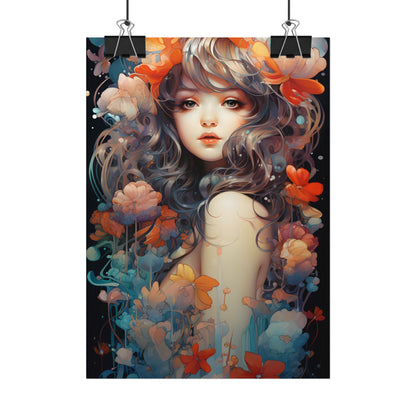 Peaceful River Garden: A Tranquil Landscape with Roses - Poster