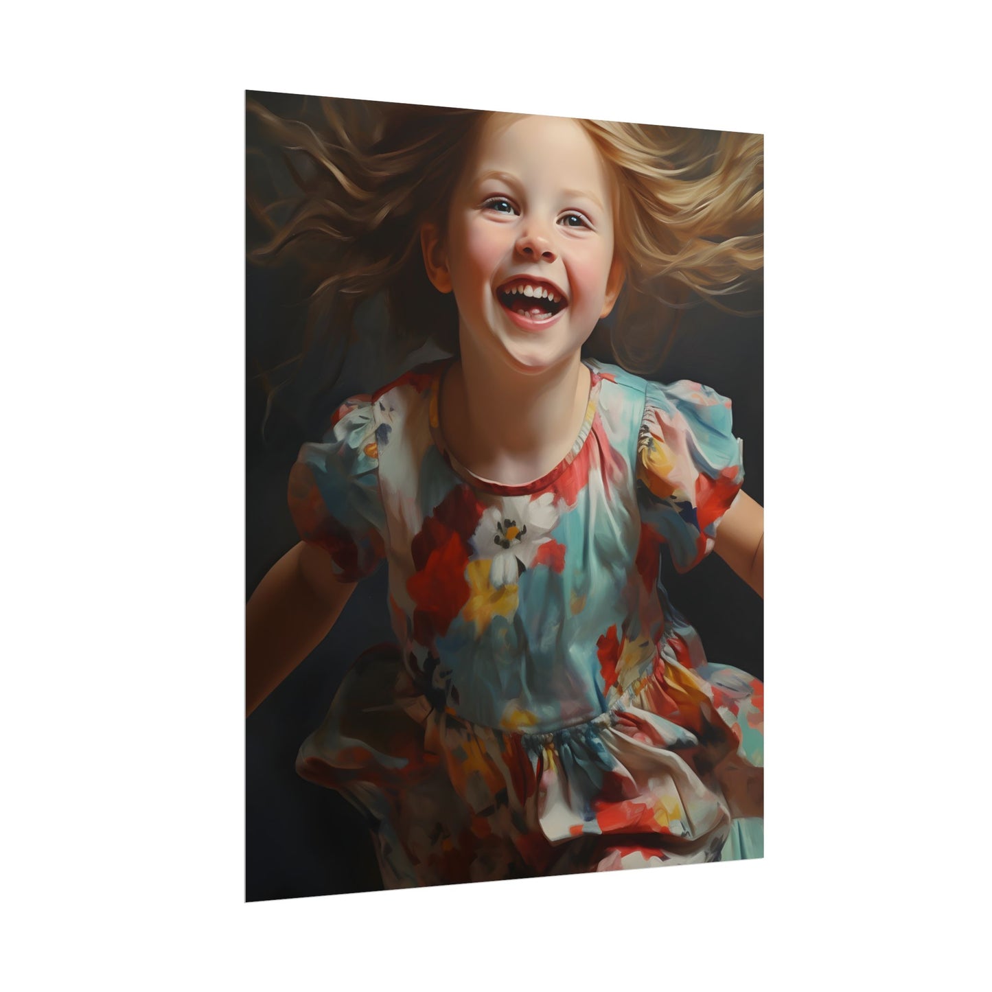 Childhood Innocence Portrait: Intimate Young Boy Artwork - Poster