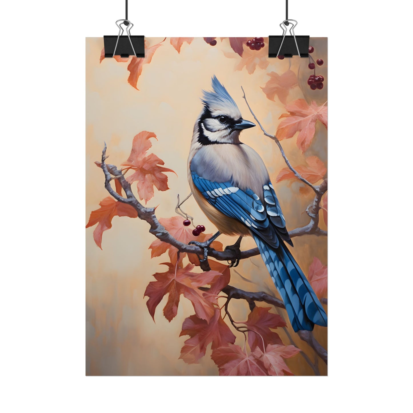Autumn Oak Branch: Oil Painting Artwork - Poster