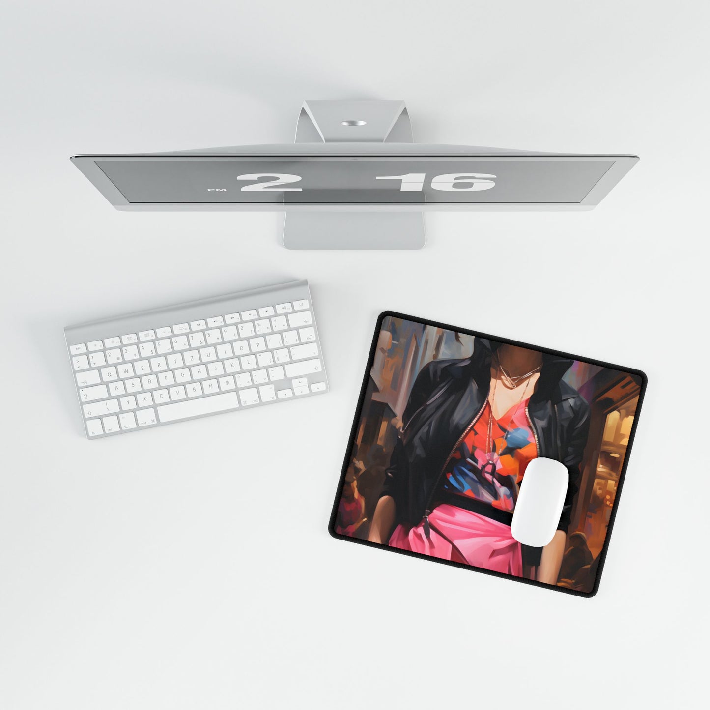 Urban Fashionista: Casual Streetwear Artwork - Desk Mat