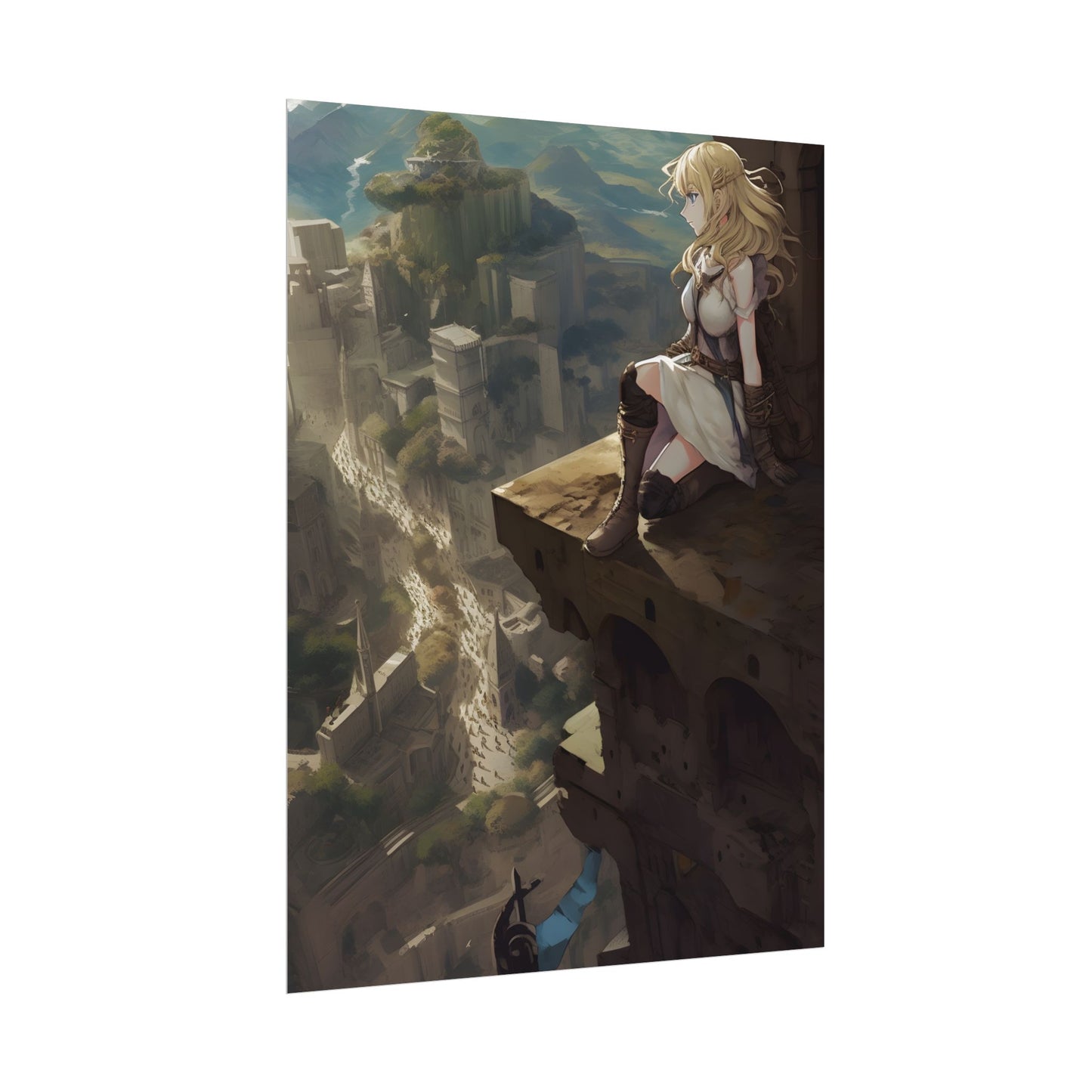 Dramatic Anime Female Portrait: Exclusive Artwork - Poster