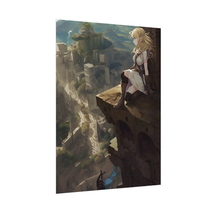 Dramatic Anime Female Portrait: Exclusive Artwork - Poster