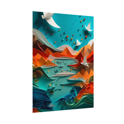 Abstract Geometric Art: Colorful Shapes in Harmony - Poster