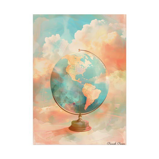 Vintage Globe: 80 Iconic Landmarks - Poster
