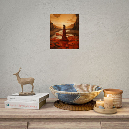 Serene Landscape: Peaceful Water Scene with Green Trees - Poster