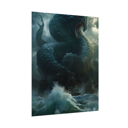 Mythic Sea Monster: Dark Ocean Artwork - Poster