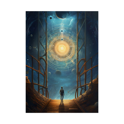 Space Explorer's Journey: Sleek Spacecraft in Stellar Odyssey - Poster