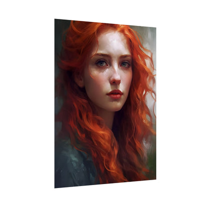 Astonishing Redhead Portrait: Female Artwork - Poster