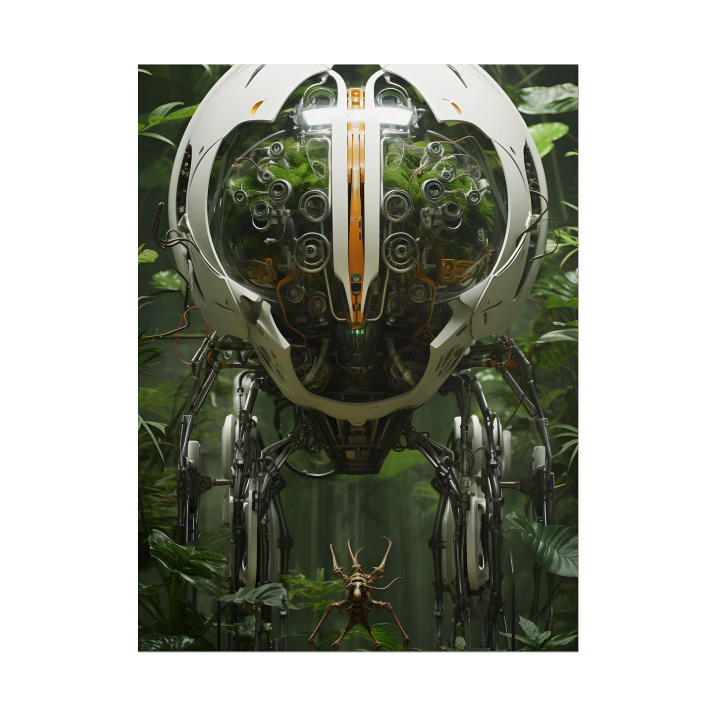 Robotic Wildlife Sanctuary: AI-Operated Nature Reserve Digital Art - Poster