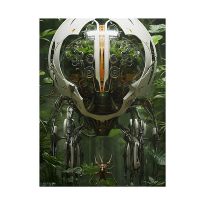 Robotic Wildlife Sanctuary: AI-Operated Nature Reserve Digital Art - Poster