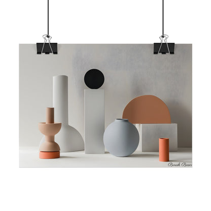 Minimalist Simple Geometric Jewelry: Close-Up View - Poster