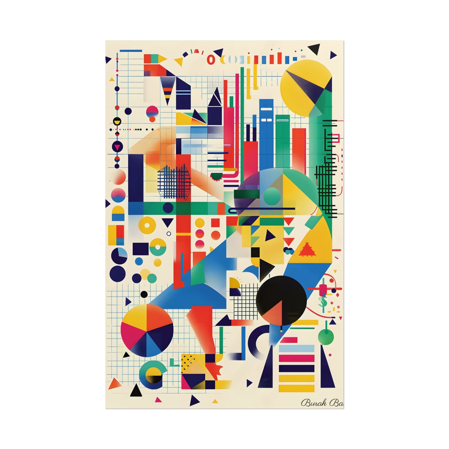 Colorful Educational Artwork: Statistical Illustration - Poster