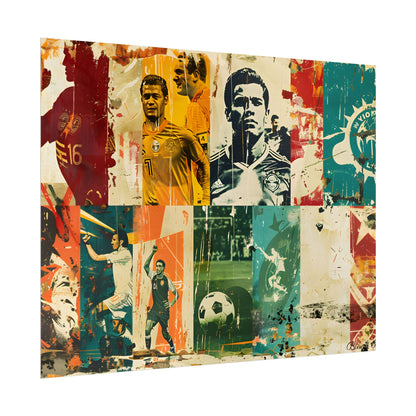Vintage Soccer Posters: Retro Sports Art Collage - Poster