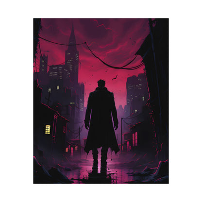 Gritty Urban Scene: Detective in Thought - Poster