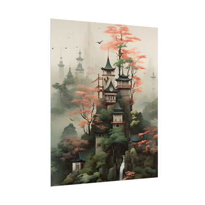 Post-Impressionist Landscape Masterpiece: Ash Magenta Dreams - Poster