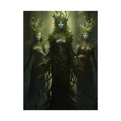 Mystical Forest Guardians: Ancient Tree Spirits Digital Art - Poster