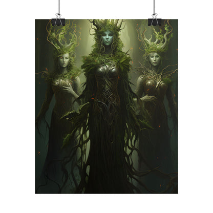 Mystical Forest Guardians: Ancient Tree Spirits Digital Art - Poster