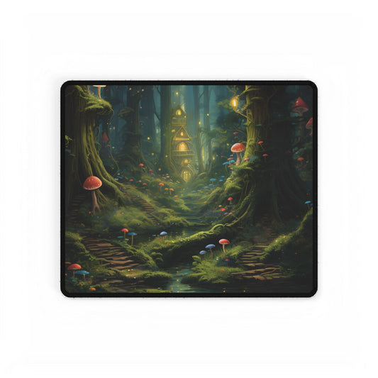 Enchanted Forest: Grimm's Fairy Tale Characters in Serene Woods - Desk Mat