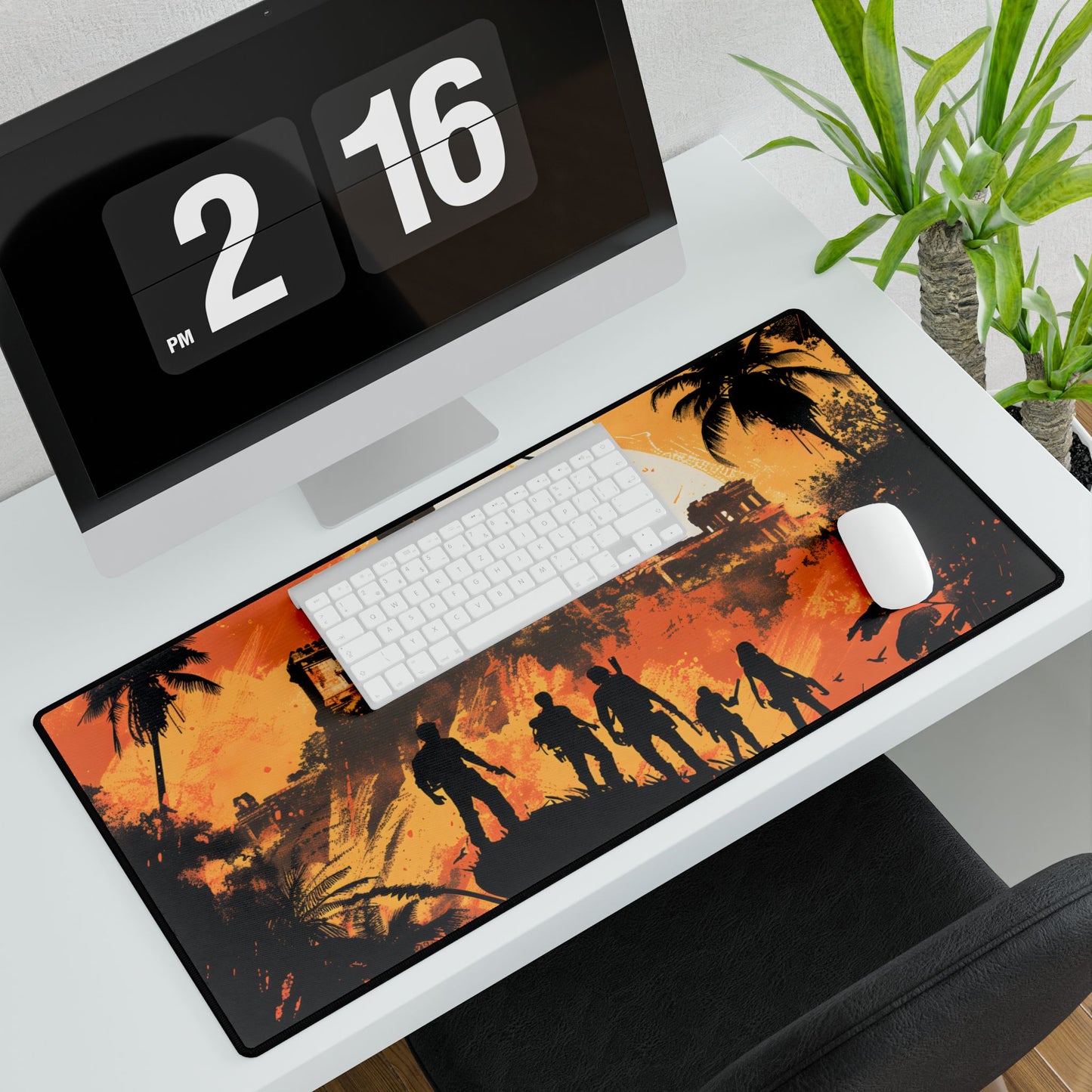 Cityscape: Modern Minimalist Artwork - Desk Mat