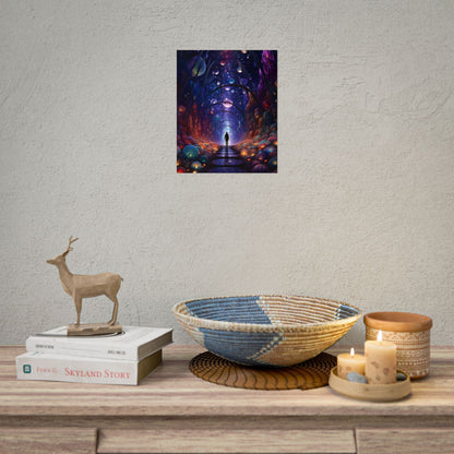 Celestial Art Gallery: Indoor Space with Starry Canvas - Poster