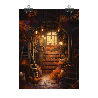 Whimsical Magical Bookshop: Enchanting Artwork in a Hidden Corner - Poster