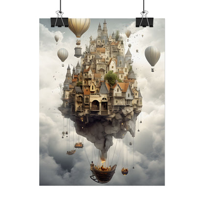 Casual Portrait: Soft Lighting and Light Blue Background - Poster