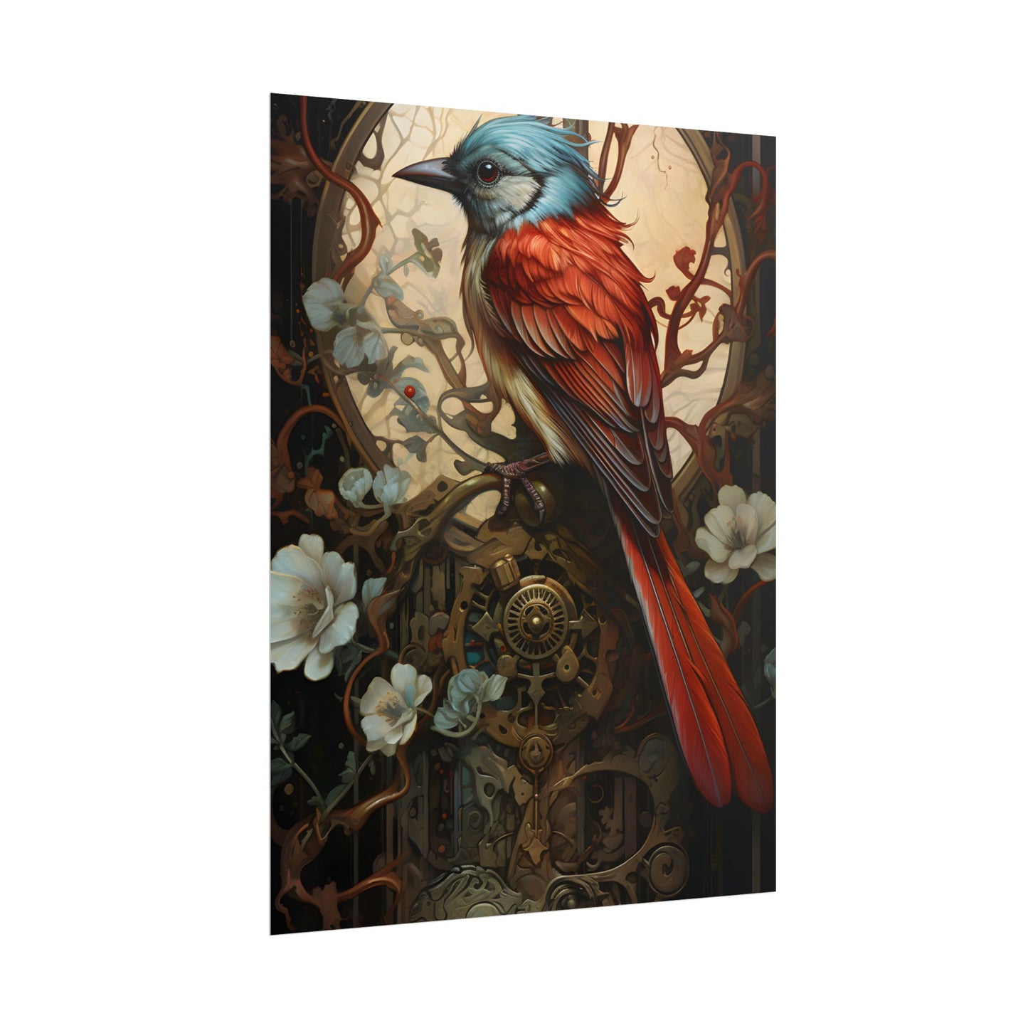 Mystical Songbird Guardian Amulet: Symbolic Artwork - Poster