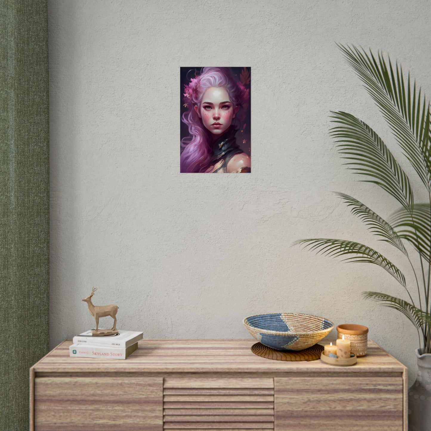 Astonishing Female Portrait with Pink Hair: Dre Artwork - Poster