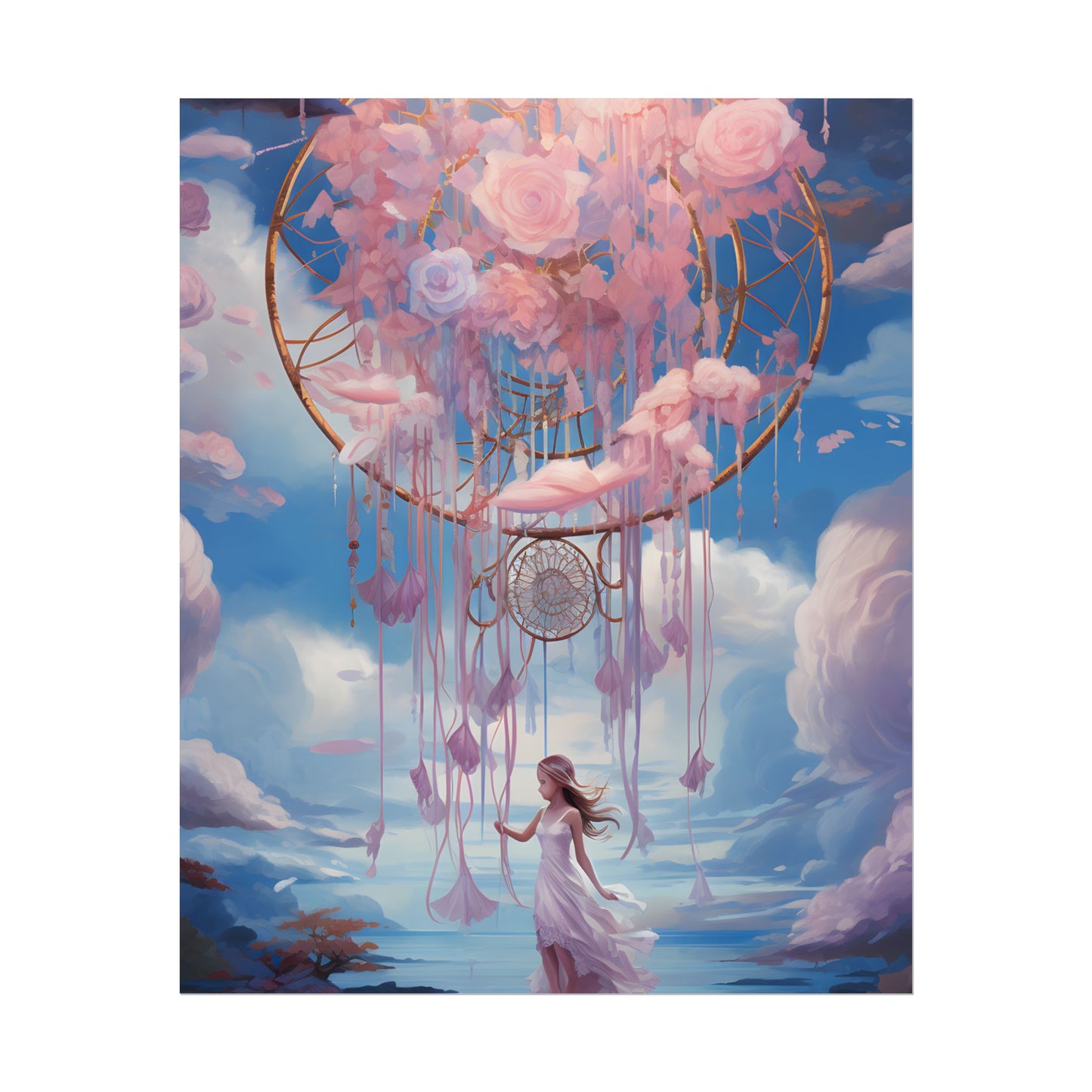Dreamscape of Whispers: Ethereal Realm Digital Artwork - Poster
