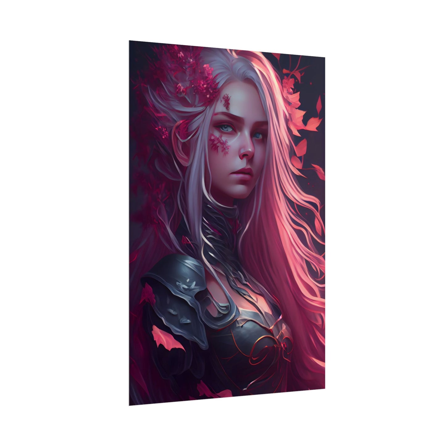 Astonishing Female Portrait with Pink Hair: Artistic Vision - Poster