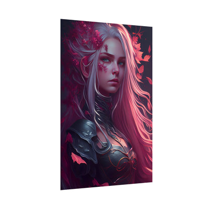 Astonishing Female Portrait with Pink Hair: Artistic Vision - Poster