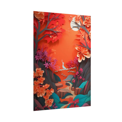 Vibrant European Landscape: Colorful Paper Quilling Art - Poster