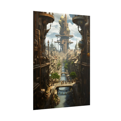 Steampunk Paris 1875: Vintage Cityscape Artwork - Poster