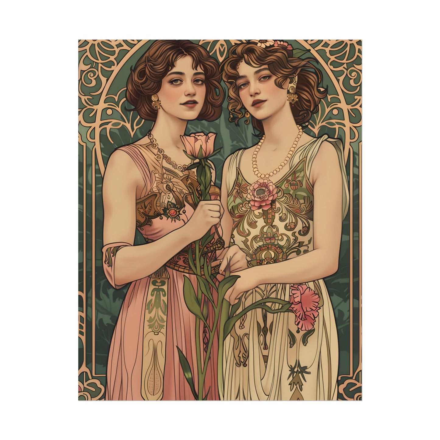 Women in Harmony: Primrose Bloom Artwork - Poster